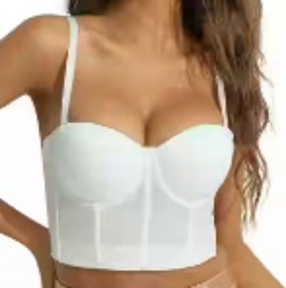 ☆ Shinestar White Corset Bra Size L